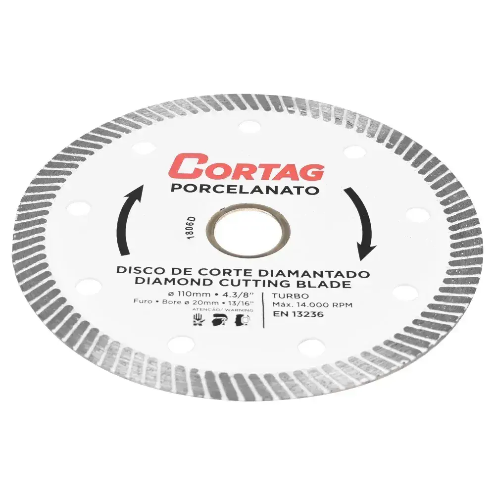 Disco diamantado turbo seco porcelanato 110MM Cortag — fotografia 8