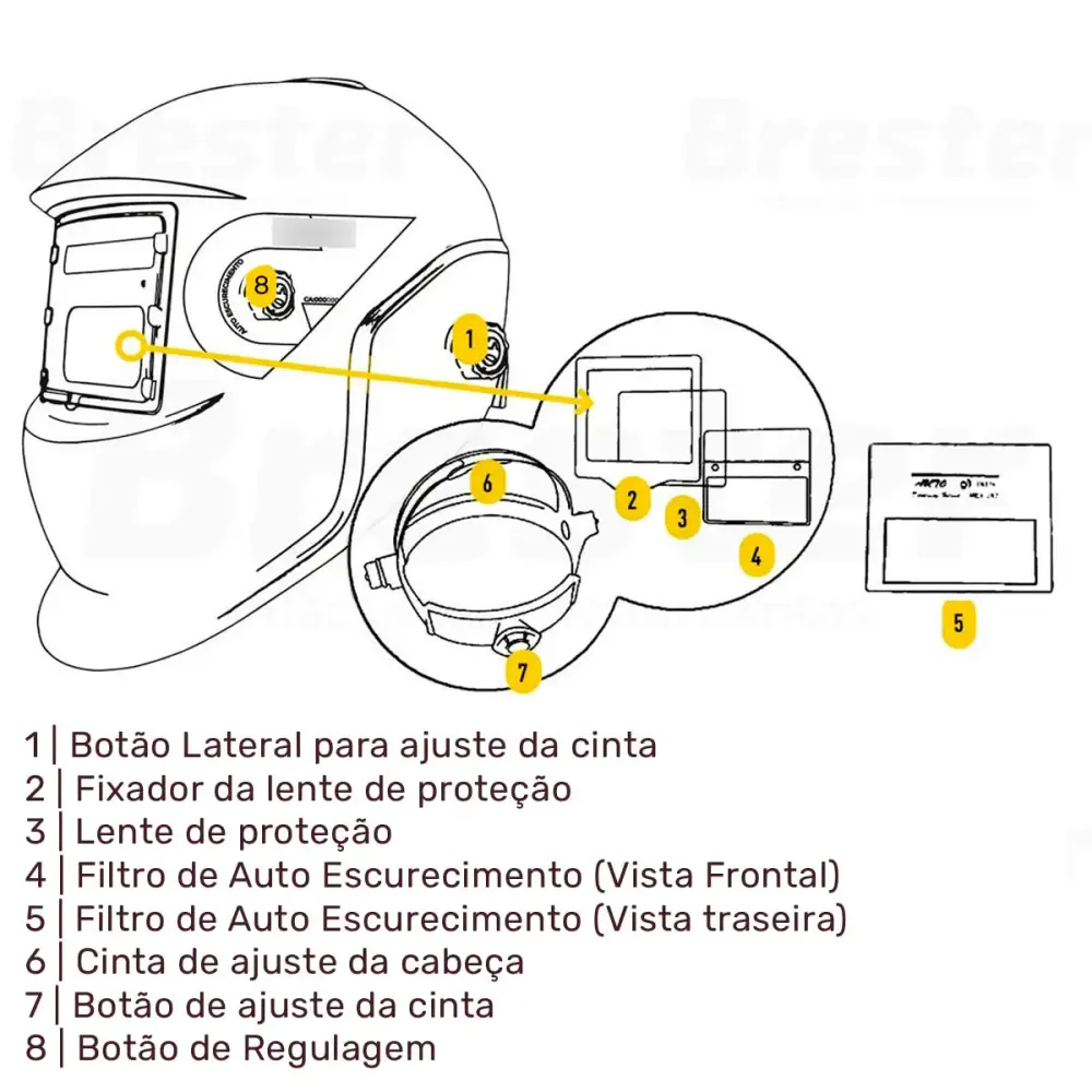 Máscara de solda automática com regulagem profissional EVR-1021 Evald — fotografia 3