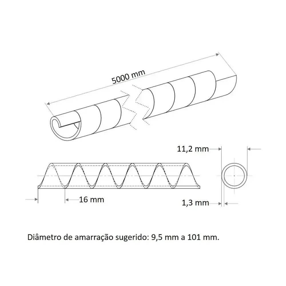 Tubo espiral organizador 1/2 POL branco 5 metros Tramontina — fotografia 5