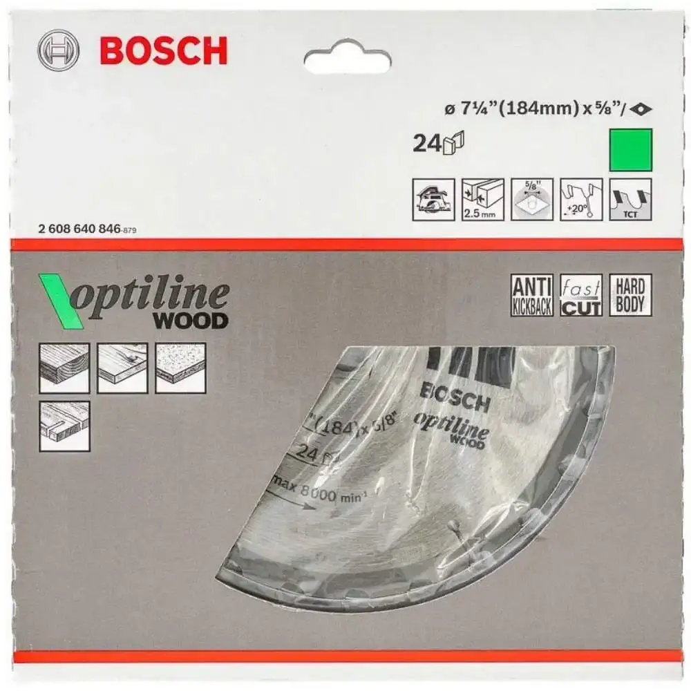 Disco de corte optilinewood 184X1,6MM 24 dentes Bosch — fotografia 2