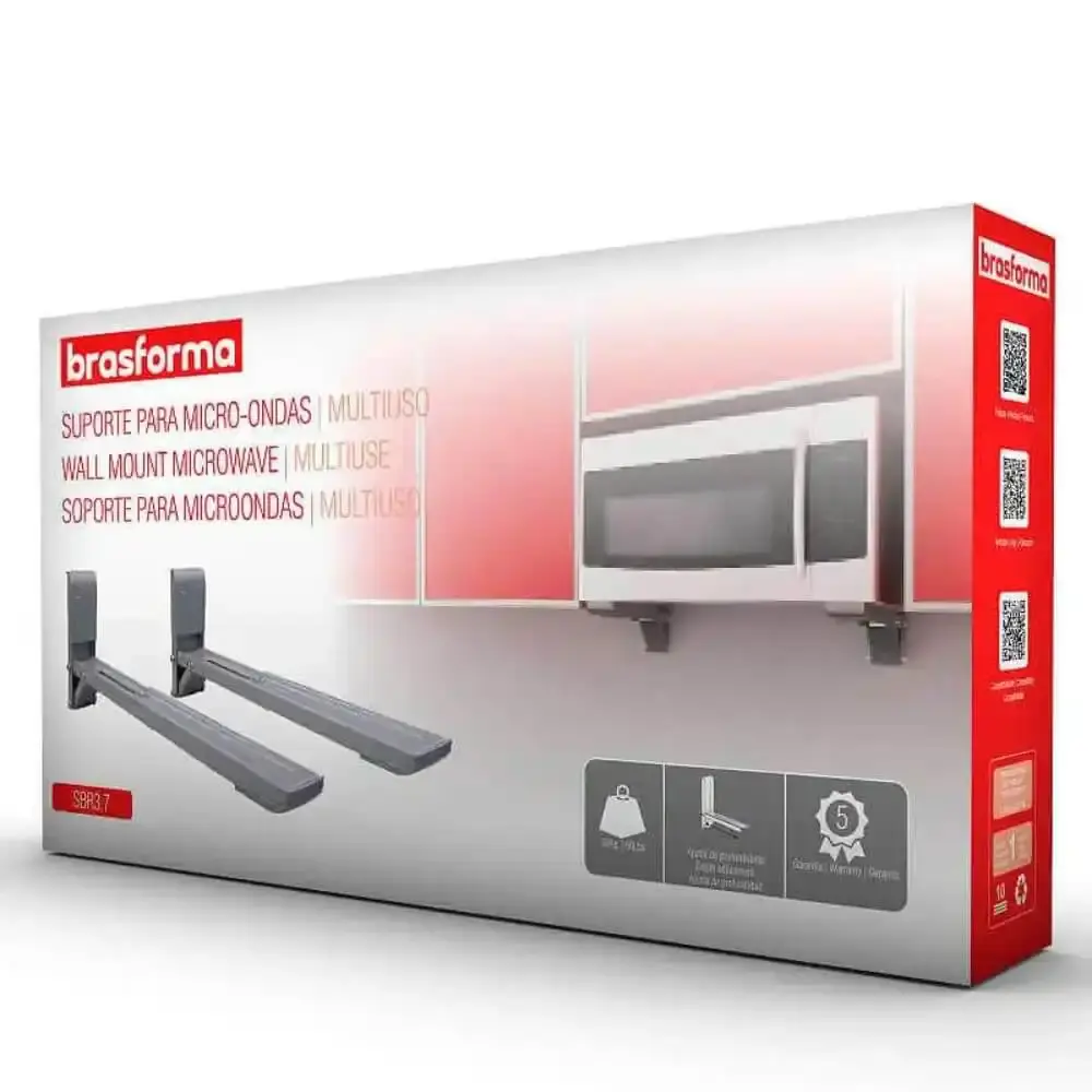 Suporte para forno micro-ondas prata SBR3.7 Brasforma — fotografia 2
