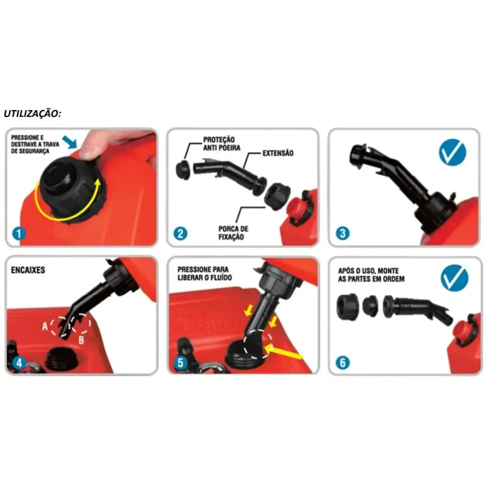 Galão para gasolina 10 litros com extensor e tampa Bremen — fotografia 4