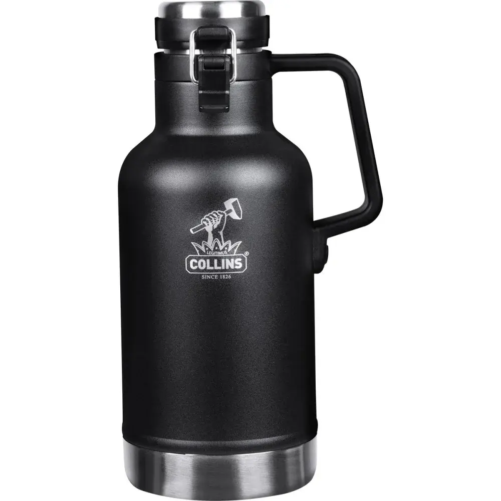 Growler térmico em aço inoxidável preto 1,9L Collins — fotografia 2