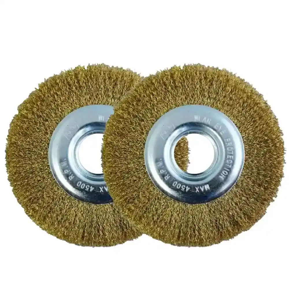 Escova de aço circular 6 POL x 7/8 POL 2 unidades para esmeril MTX
