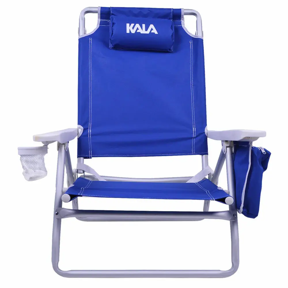 Cadeira de praia reclinável com bolsa térmica azul Kala — fotografia de referência