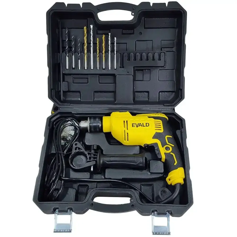 Furadeira de impacto 850W Evald e estojo de brocas e pontas 30 peças x-line bosch 220 V — fotografia 5