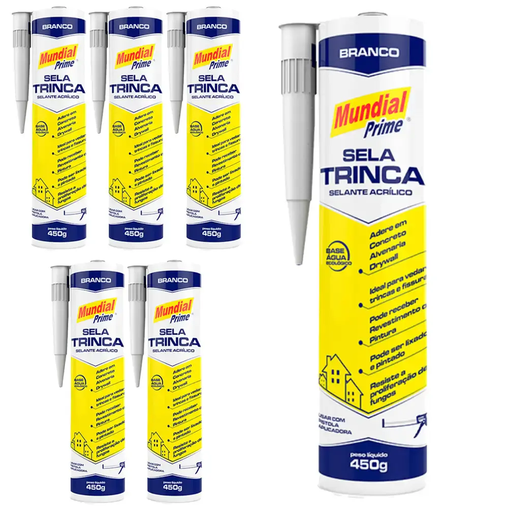 Sela Trinca Adesivo Vedante 450 g Branco 06 Uni MUNDIAL PRIME — fotografia de referência
