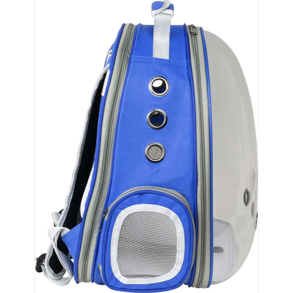 Mochila de transporte cabana expansível para pets azul da Kala — fotografia 4