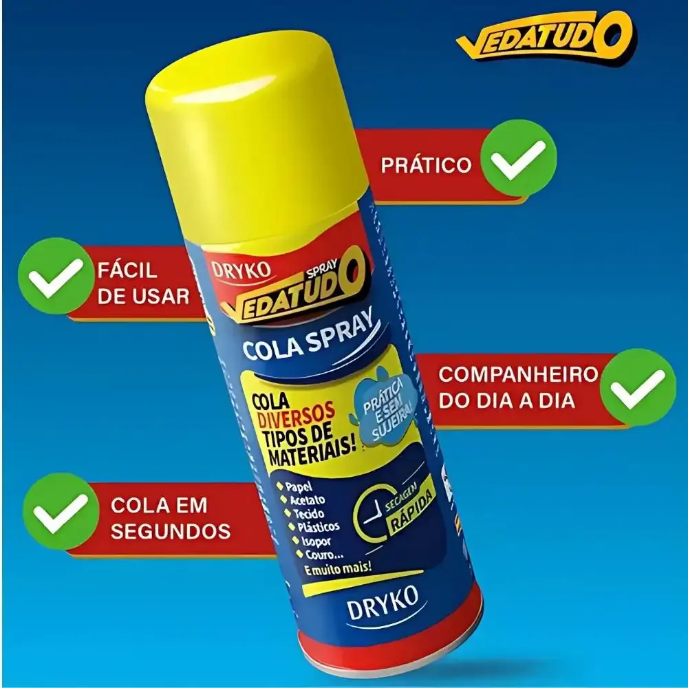 Cola permanente spray vedatudo 100 ML Dryko — fotografia 4