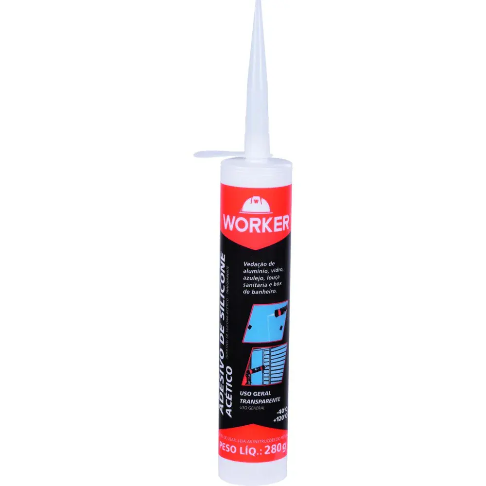 Silicone acético para uso geral transparente 280G Worker