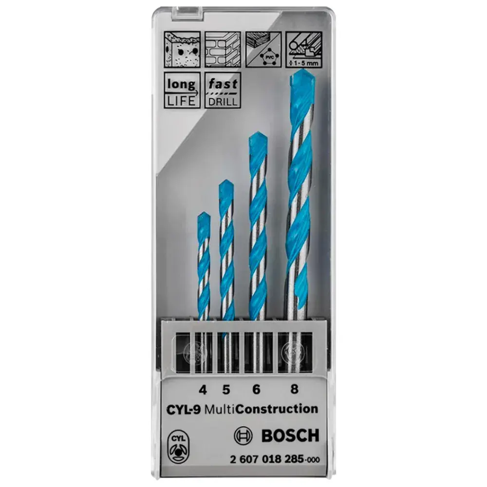Jogo de brocas multiconstruction 4 a 8MM com 4 peç Bosch