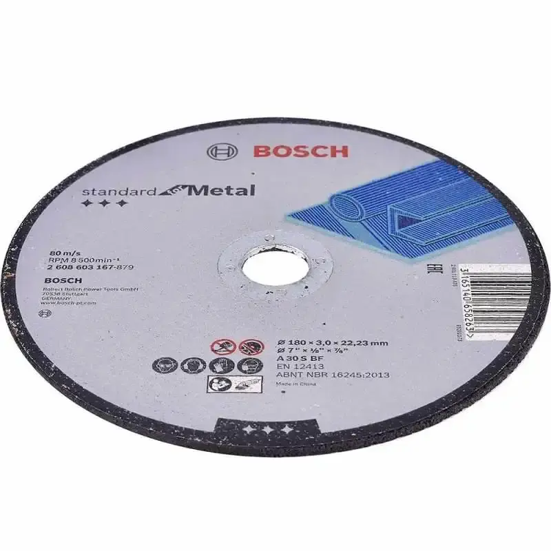 Disco de corte 7 pol 2 telas furo 7/8 pol standard kit 30 peças Bosch — fotografia 3