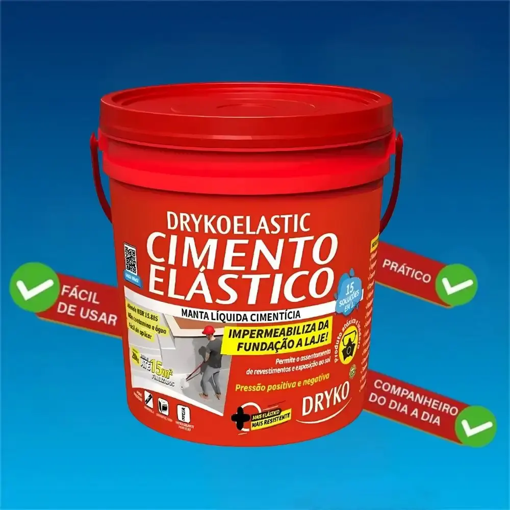 Manta líquida cimentícia impermeabilizante 4 KG drykoelastic Dryko — fotografia 4