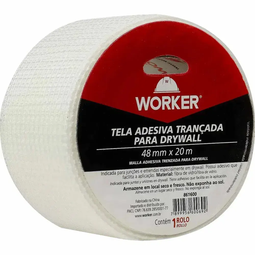 Tela adesiva para drywall trançada 48MMX20M Worker — fotografia 9