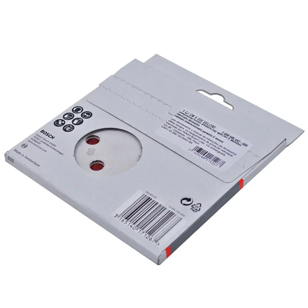 Kit 5 folhas de lixa velcro 5 G80 expert wood paint Bosch — fotografia 5