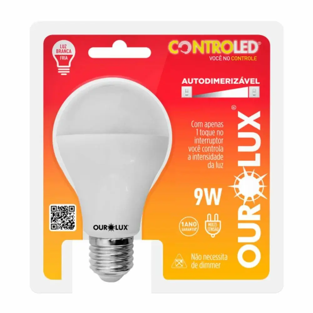 Lamp led auto dimer. 9W 6500K biv E27 Ourolux — fotografia 2