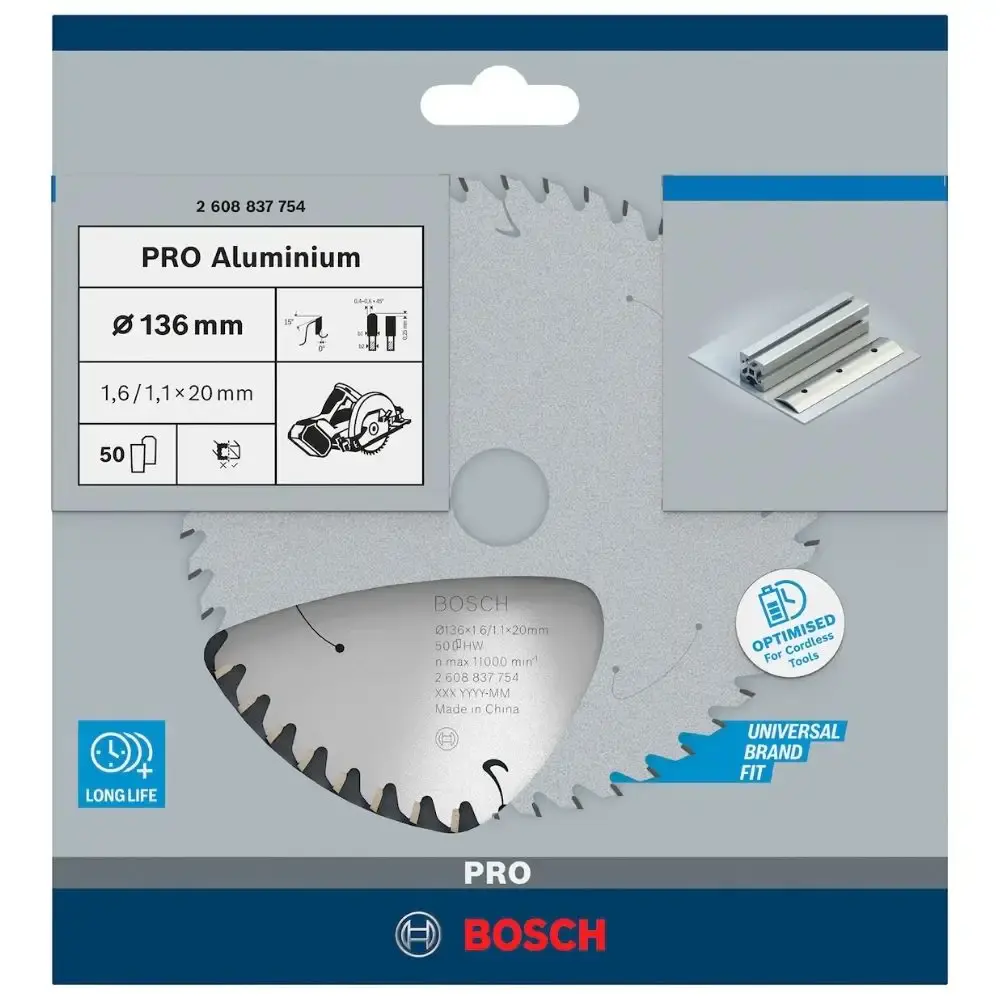 Disco de Corte PRO Alumínio 136 x 20 MM 50 Dentes BOSCH — fotografia 4