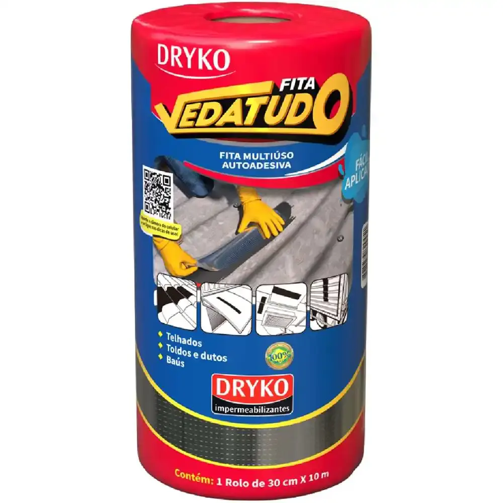 Fita Autoadesiva Asfáltica Vedatudo 30 CM x 10 Metros DRYKO