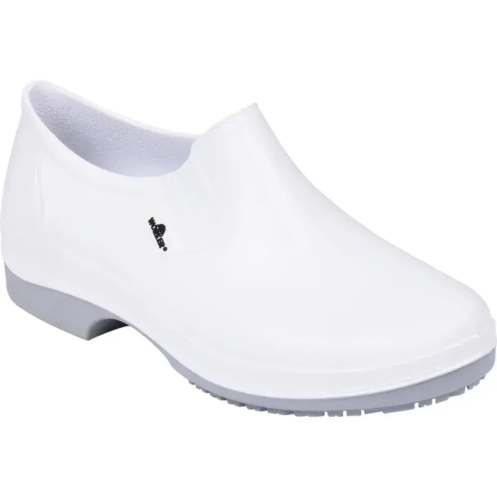 Sapato de segurança pu branco antiderrapante N°44 Worker — fotografia 6