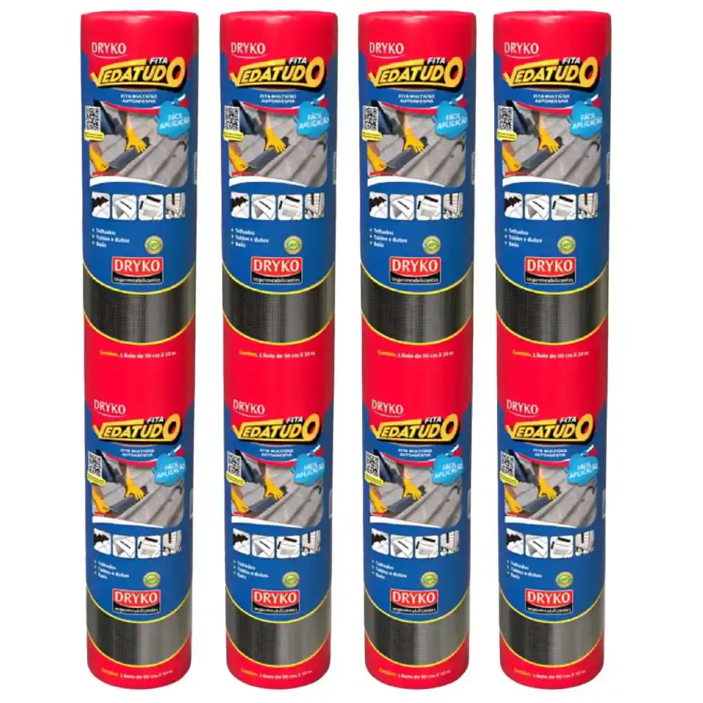 Fita autoadesiva asfáltica 90CM x 10M 4 unidades Dryko