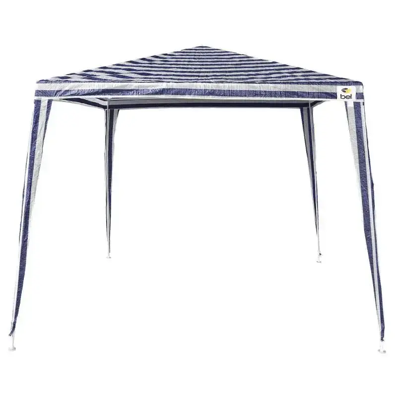 Tenda gazebo branca/azul em polietileno 3X3 metros desmontável 301250 BEL