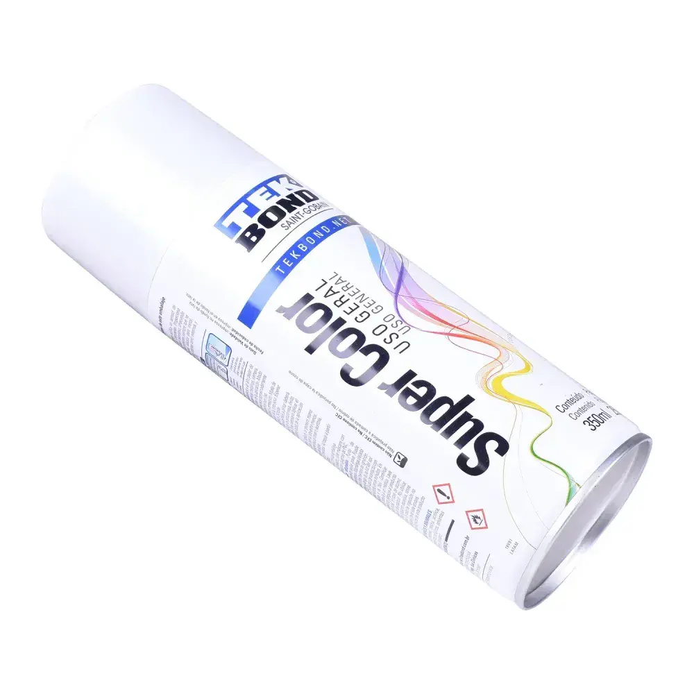 Tinta spray uso geral branco brilho 350ML Tekbond — fotografia 9