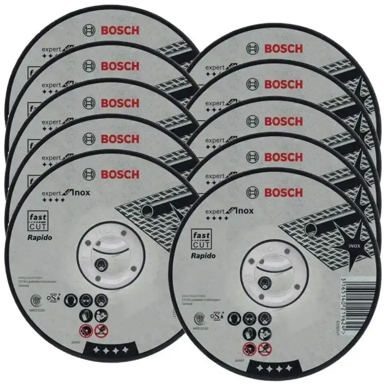 Disco de Corte Inox 7 POL x 1.6 MM EXPERT Kit 10 Unidades BOSCH — fotografia de referência