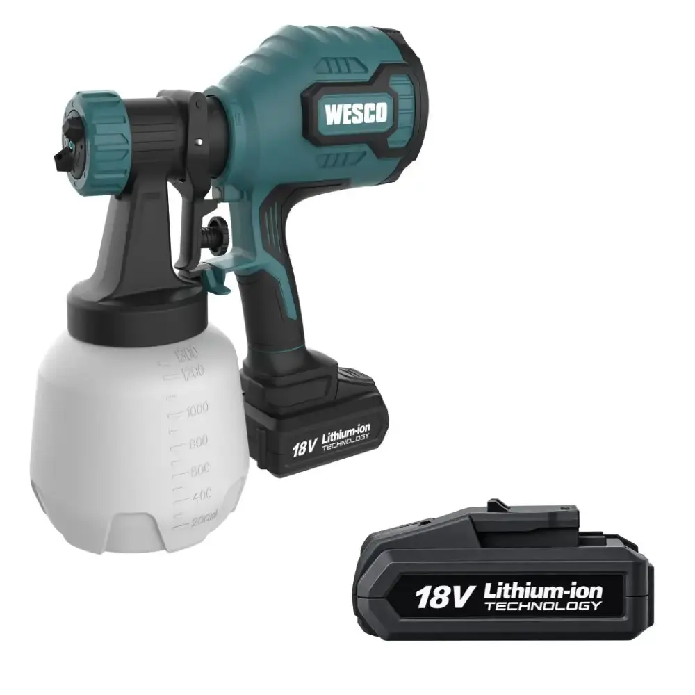Pistola de pintura a bateria 18V WS2431.9 com bateria de lítio WS9970 Wesco