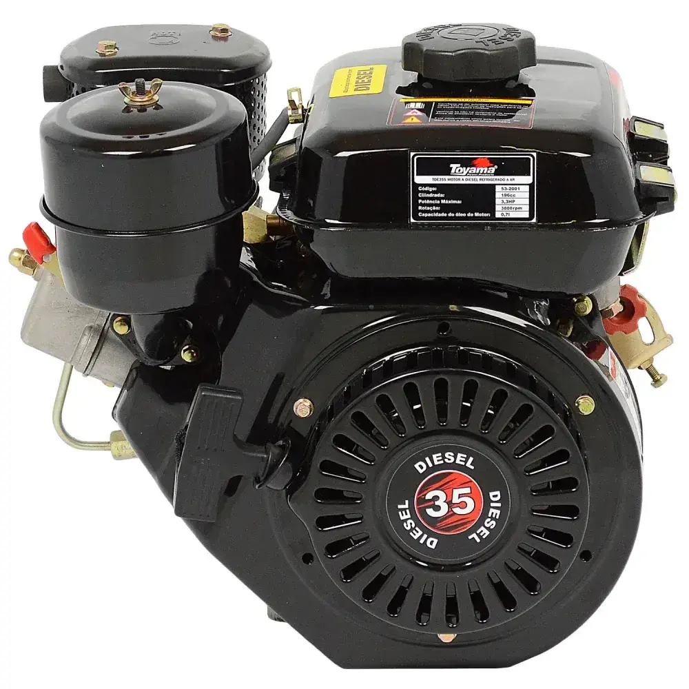 Motor a diesel horizontal 3,3 hp 4 tempos TDE35S Toyama — fotografia 10
