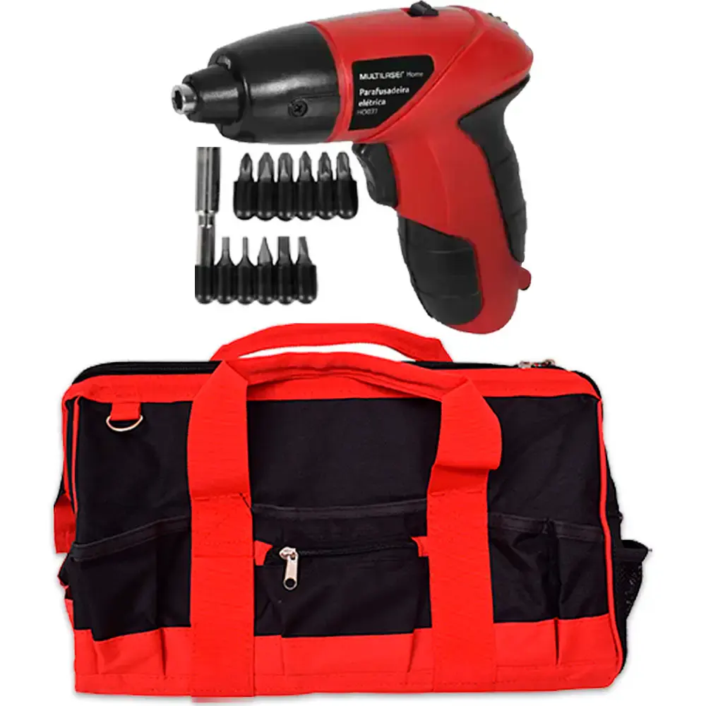 Kit bolsa 18POL da MTX + parafusadeira a bateria 4,8V multilaser — fotografia 2