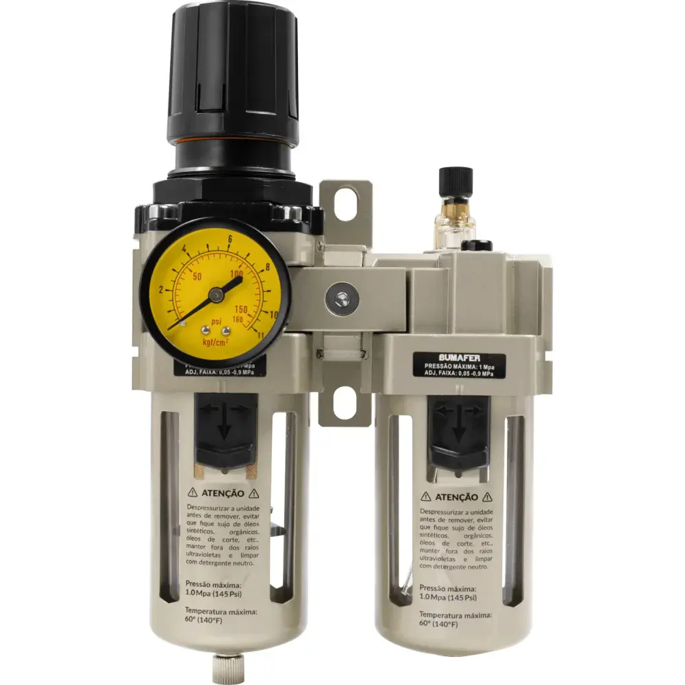 Regulador e lubrificador de ar 145 lbf/pol 1/2 Bumafer — fotografia 9