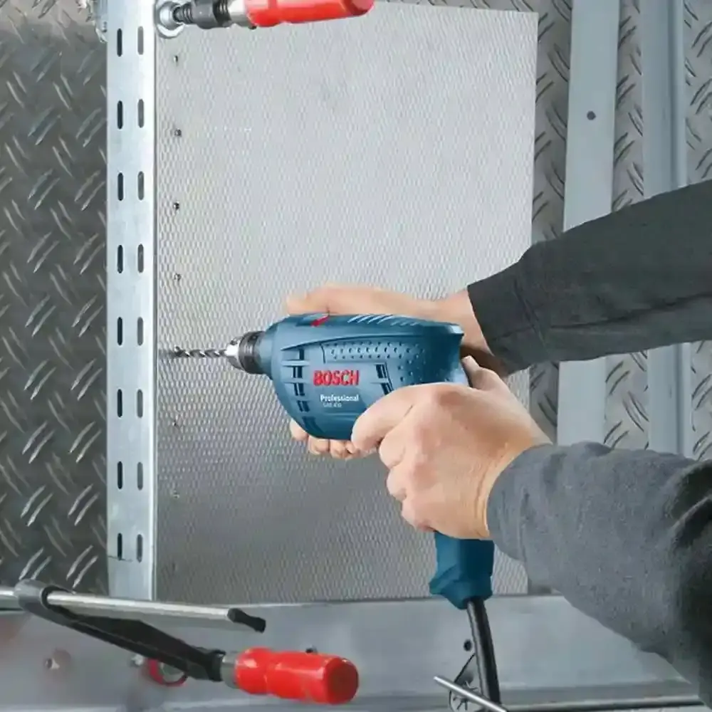 Kit furadeira industrial 3/8 pol 450W Bosch estojo de bits e soquetes 100 peças evald 220 V — fotografia 7