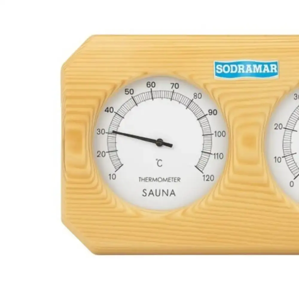 Medidor umidade e temperatura em madeira sauna seca Sodramar — fotografia 5