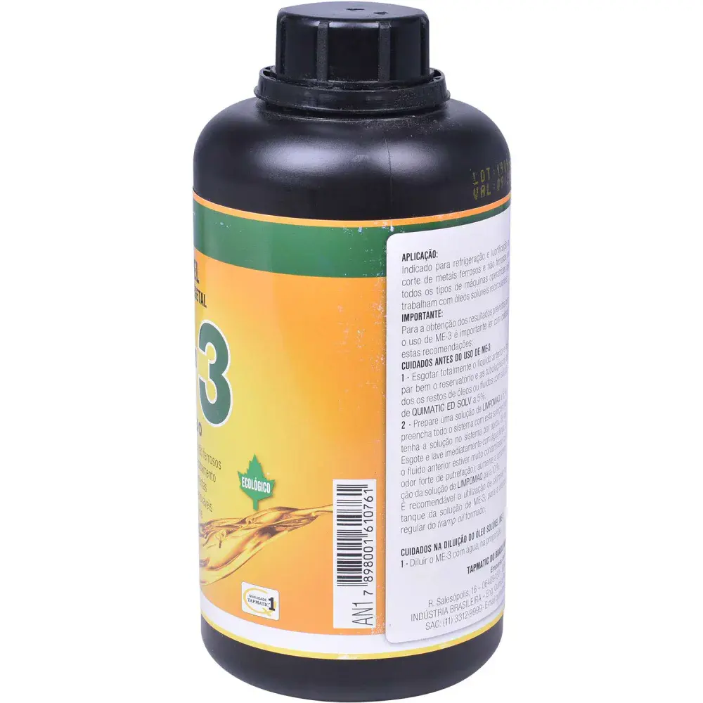 ME-3 óleo solúvel sintético vegetal - 1L - quimatic tapmatic — fotografia 3