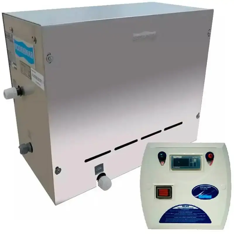 Gerador de Vapor Inox Para Sauna 6KW Monofásico 220V c/ Quadro Digital SODRAMAR 220 V — fotografia de referência