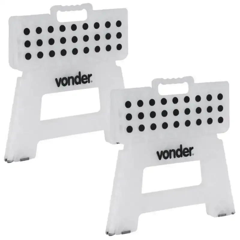 Banqueta plástica multiuso dobrável 22 CM 150 KG com 2 peças Vonder — fotografia 2