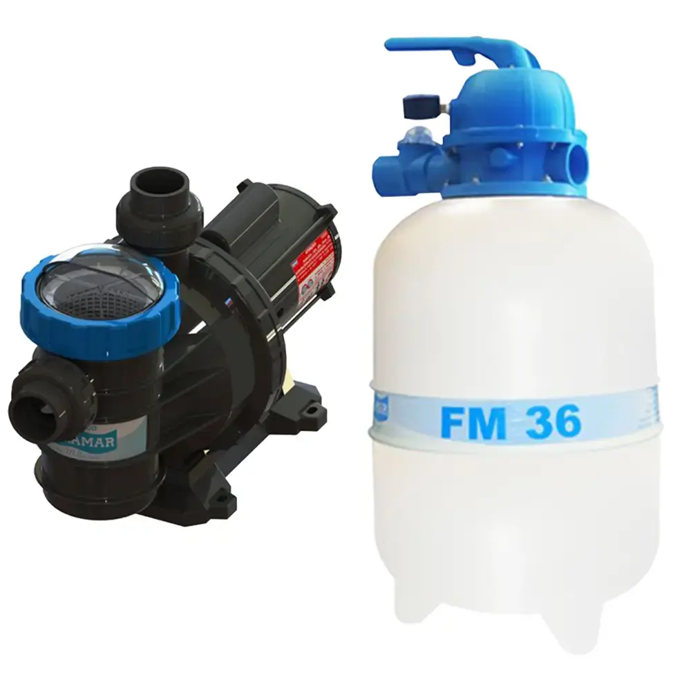 Bomba 1/3CV monofásica e filtro 43 mil litros sodramar Filter