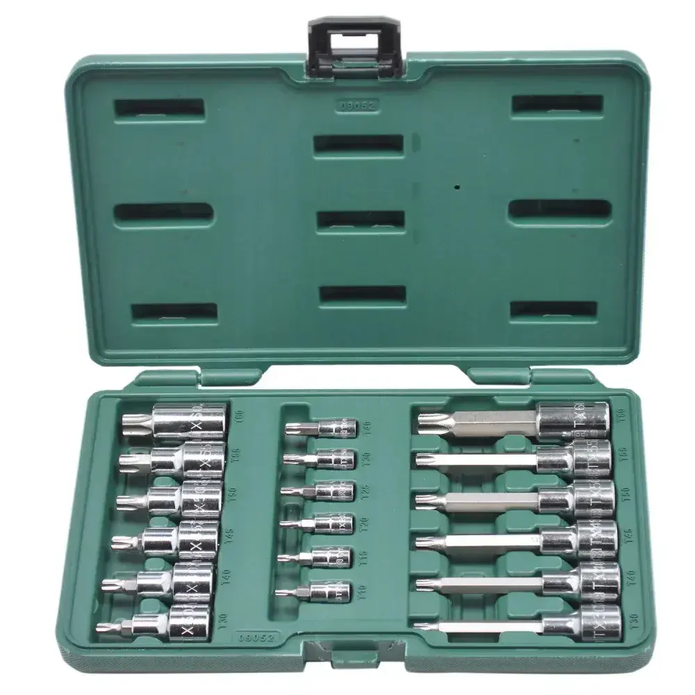 Jogo de soquetes com bits torx 18 peç 1/4 1/2” Sata — fotografia 9