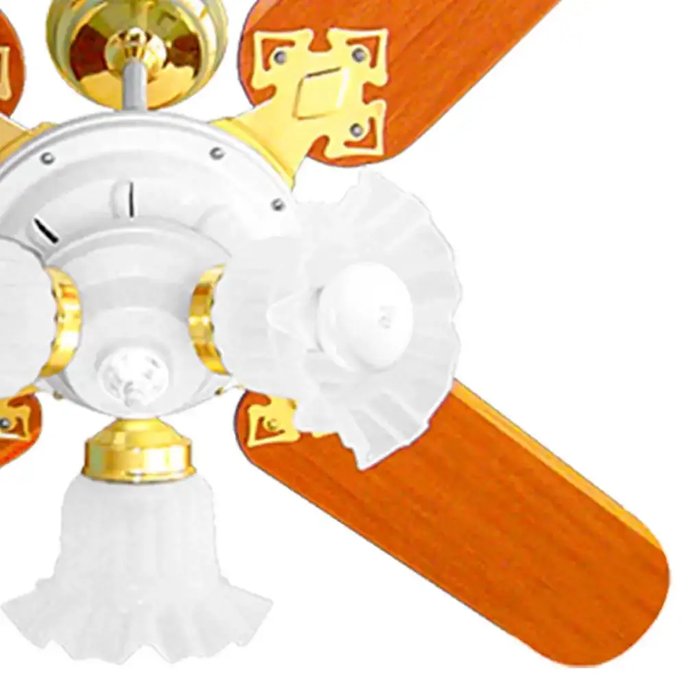 Ventilador de teto 4 pás 130W new zeta branco e mogno Venti-delta 110 V — fotografia 6