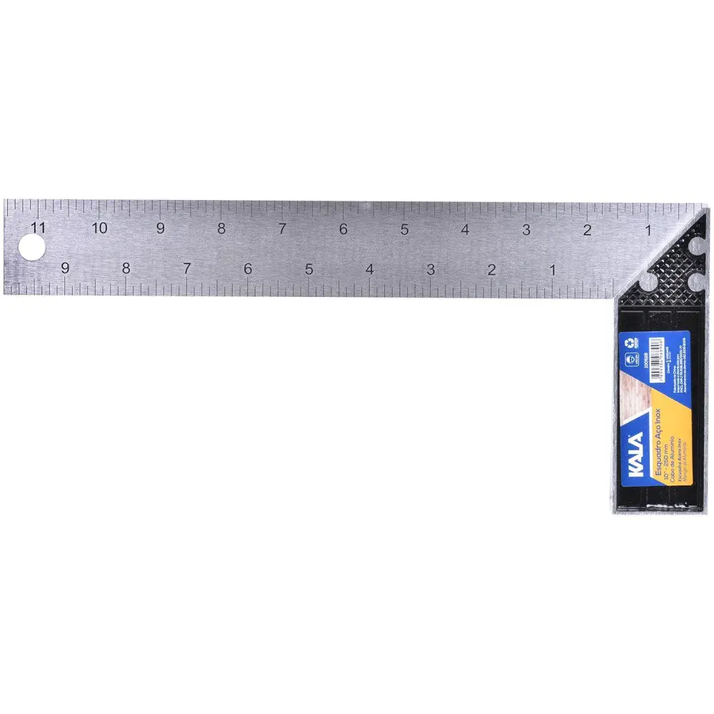 Esquadro de aço inox 10 250MM com cabo de alumínio Kala