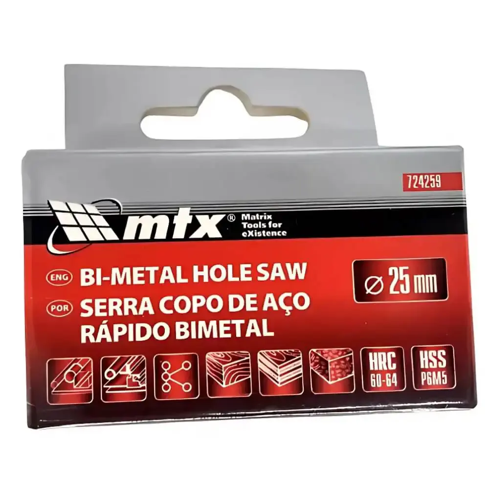Serra copo aço rápido bimetal 25MM 724259 MTX — fotografia 6