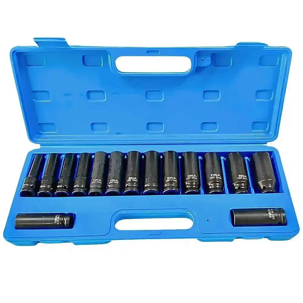 Chave de impacto 21V 1/2 POL 2 baterias e carregador Gamma com jogo soquetes 15 pçs evald — fotografia 3