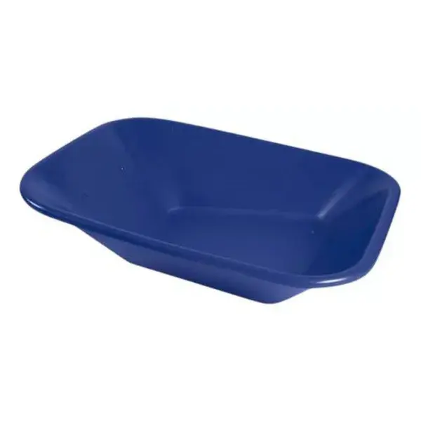 Caçamba plástica para carrinho de mão 60L s/ furo azul - Metasul