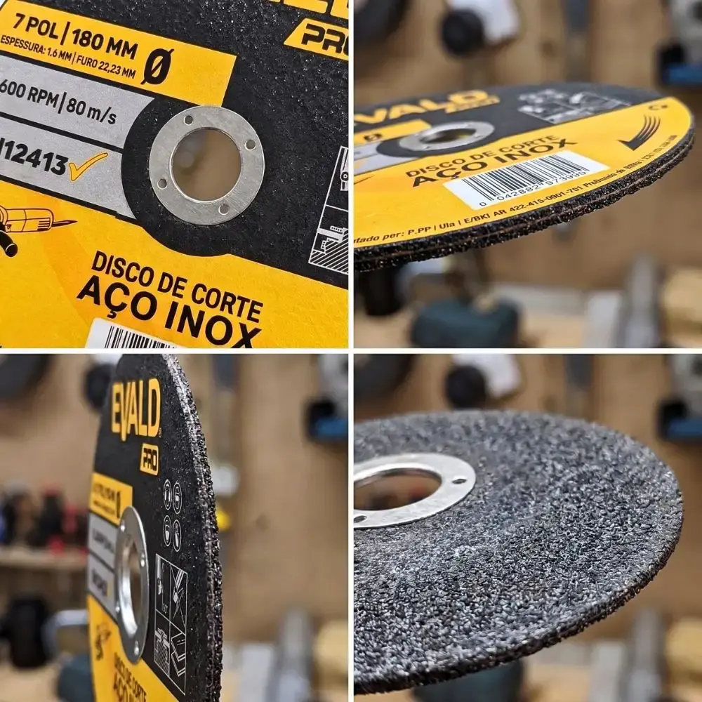 Disco de Corte Inox 100 Unidades 7 POL x 1,6 MM 8.600 RPM EVALD PRO — fotografia 3