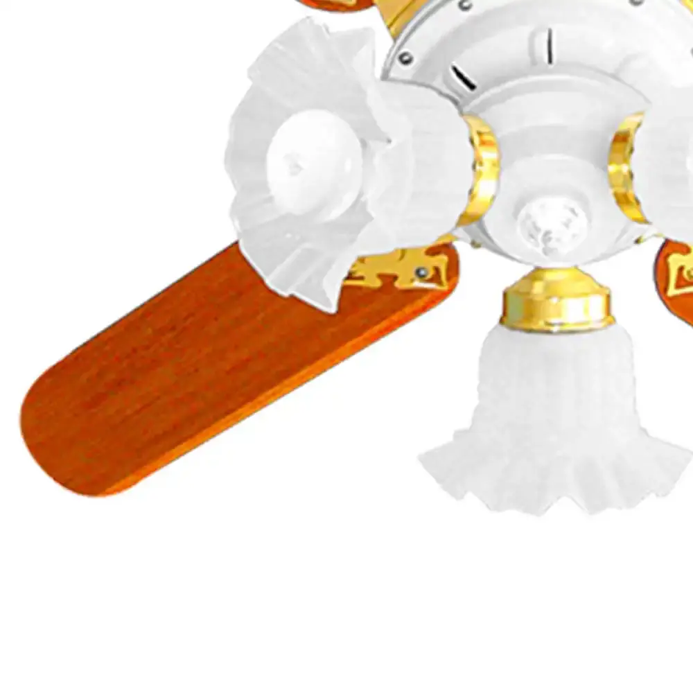 Ventilador de teto 4 pás 130W new zeta branco e mogno Venti-delta 110 V — fotografia 5
