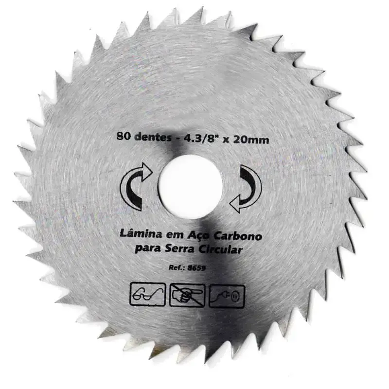 Serra circular 4.3/8 pol HSS para madeira 80 dentes evald/brasfort