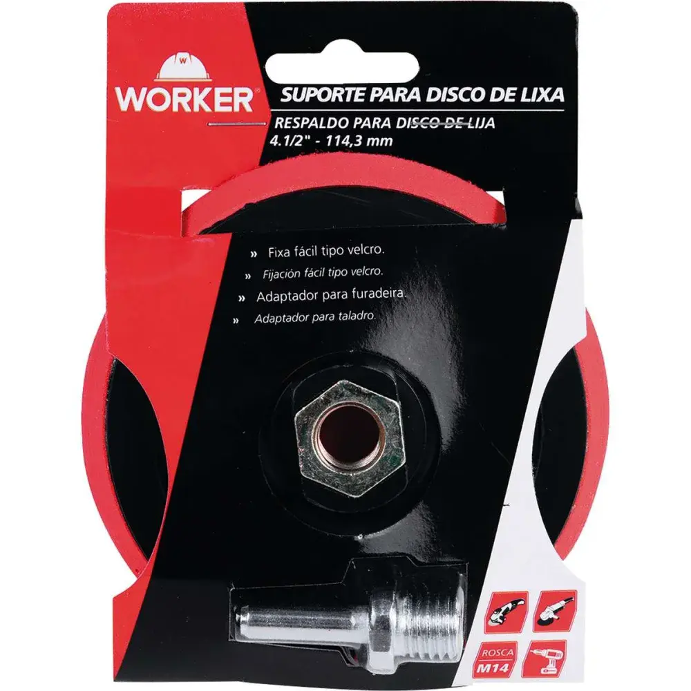 Suporte para disco de lixa 4.1/2” - 114,4MM Worker