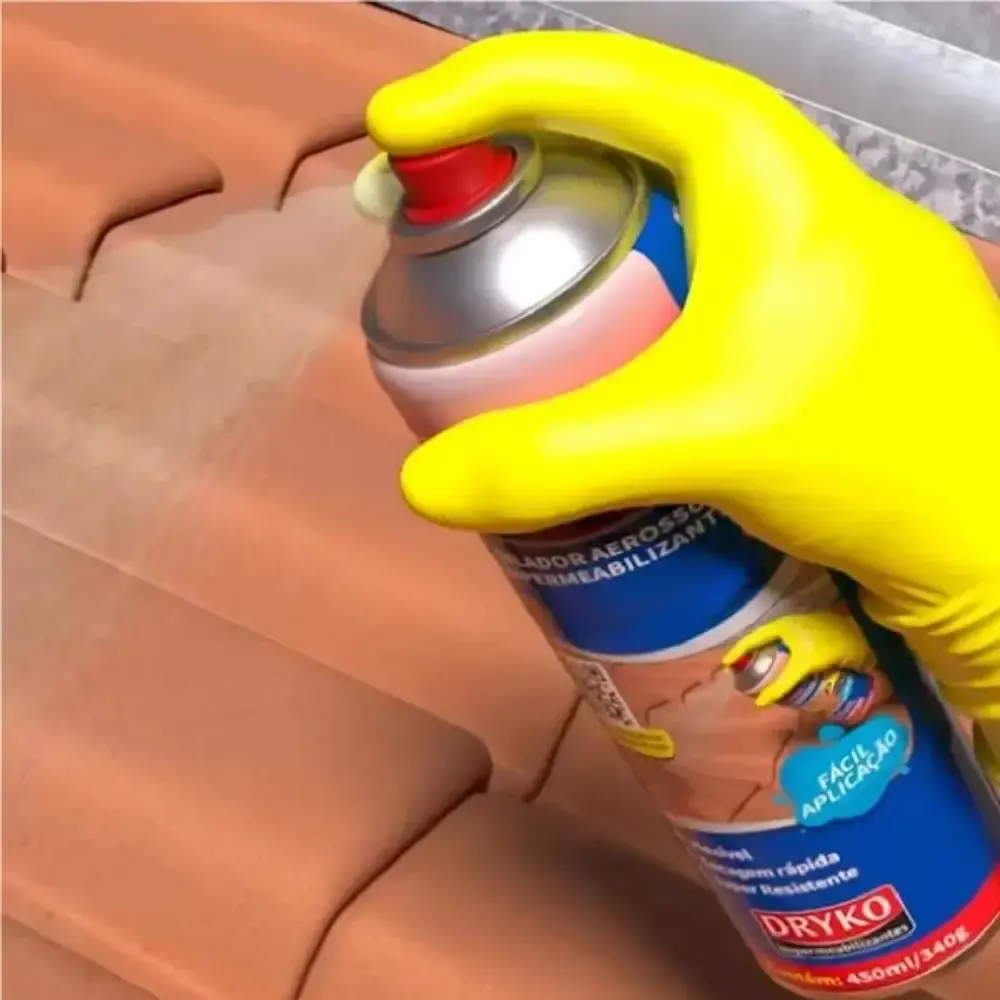 Spray emborrachado impermeabilizante 400 ML cor terracota Dryko — fotografia 5