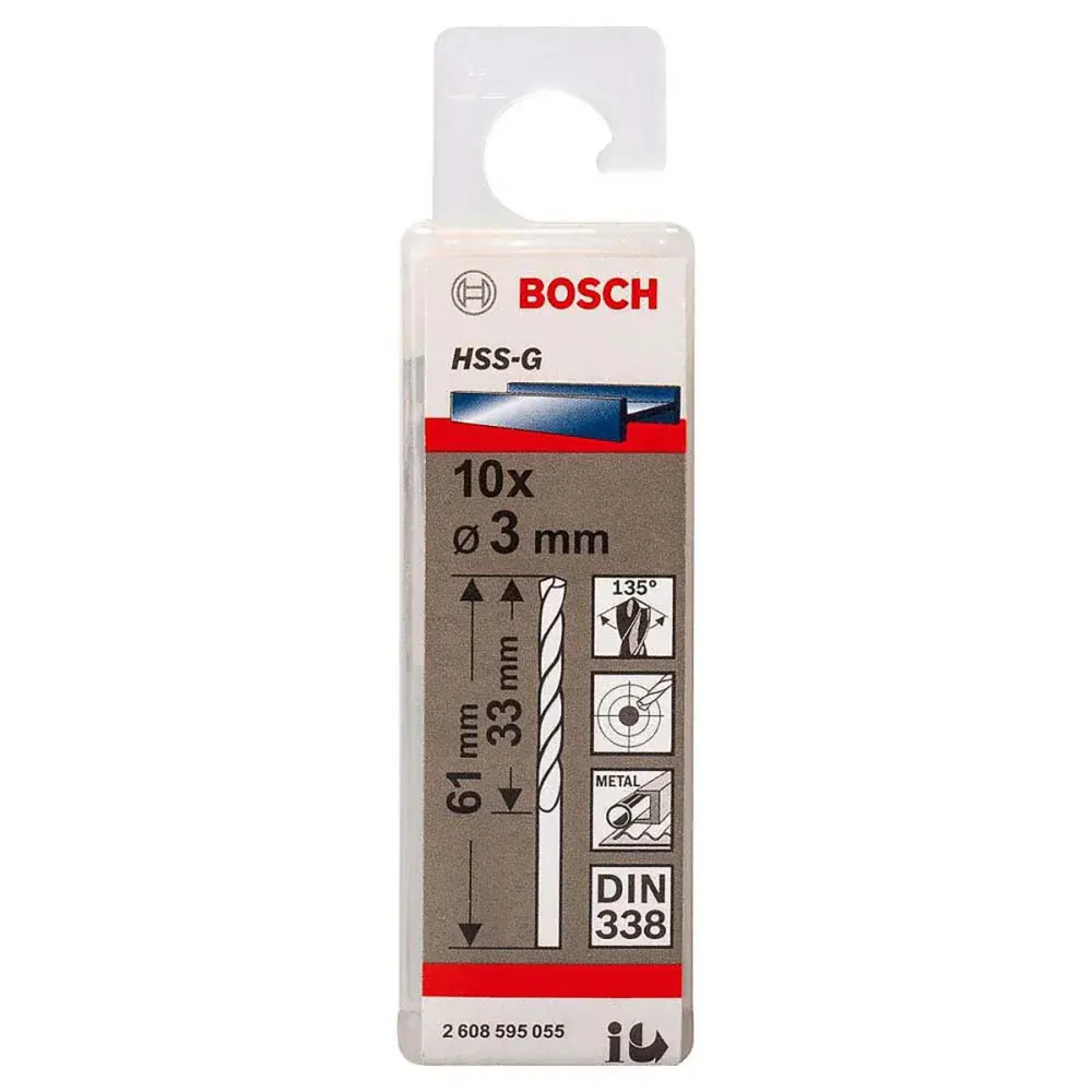 Broca para metal aço rápido cilíndrico hss-g 3,0MM Bosch — fotografia 2