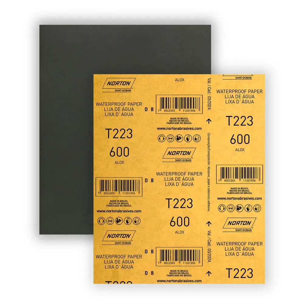 Folha de lixa de água T223 G80 225X275MM Norton — fotografia 3